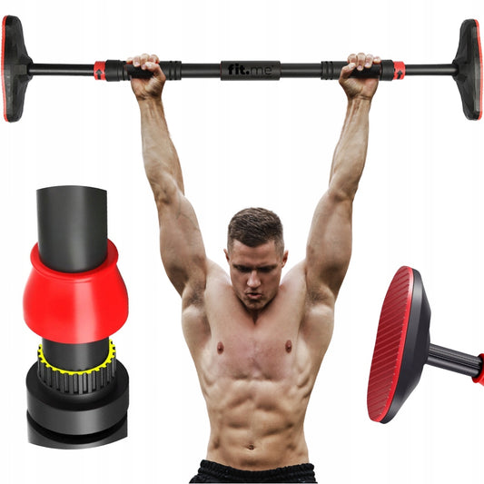 Sustiprintas prispaudžiamas strypas traukimams ir pratimams, 70-90 cm, tvirtas, juodas