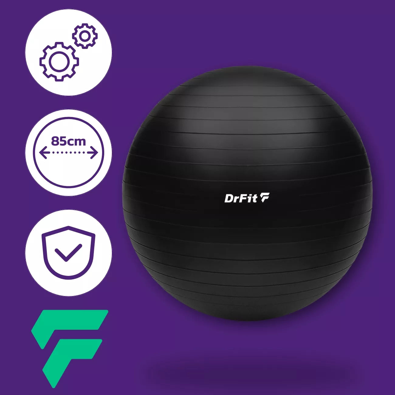 DRFIT FITNESS TRENIRUOČIŲ KAMUOLYS GIMNASTIKOS KAMUOLYS SU POMPA JOGA PILATES Ø85