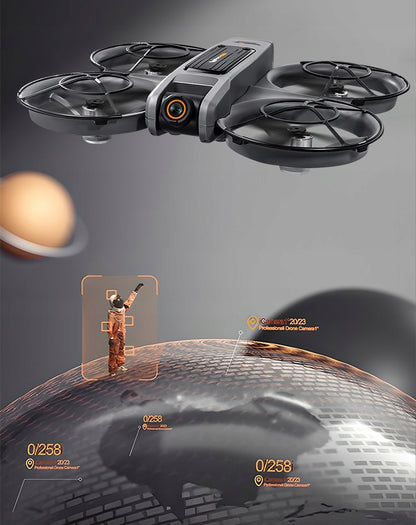 Dronas su valdikliu LCD, 2 kameromis, belaidžiu varikliu, žaislas, 145 g, Wi-Fi, 3 akumuliatoriai