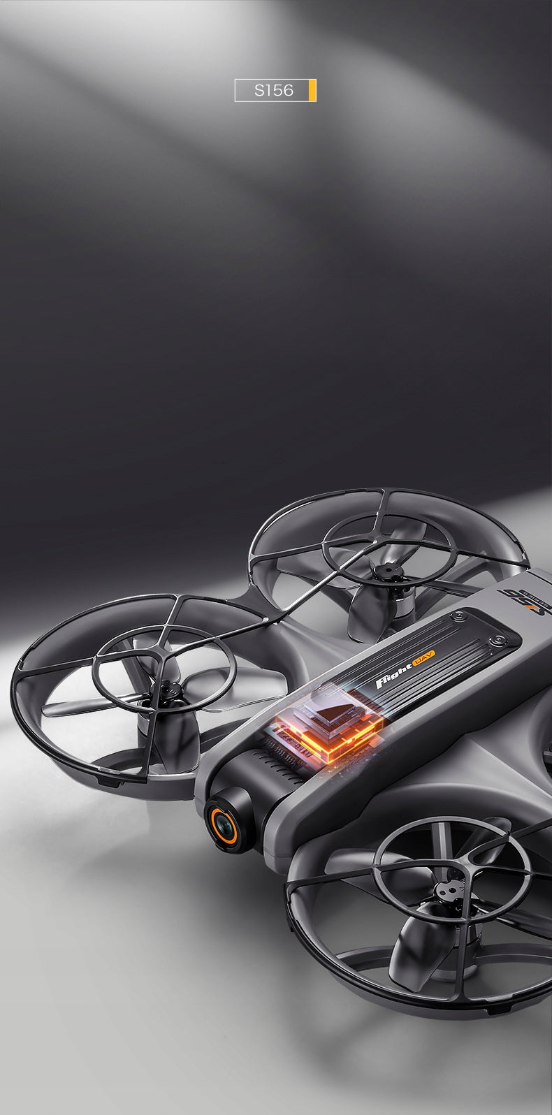 Dronas su valdikliu LCD, 2 kameromis, belaidžiu varikliu, žaislas, 145 g, Wi-Fi, 3 akumuliatoriai