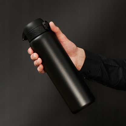 Didelė juoda elegantiška metalinė nerūdijančio plieno gertuvė 1,2 L ION8