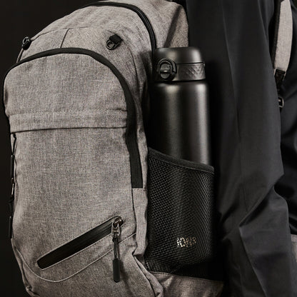 Didelė juoda elegantiška metalinė nerūdijančio plieno gertuvė 1,2 L ION8