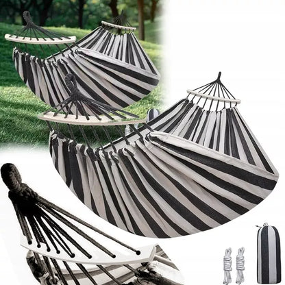 DIDELĖ 2 VIETŲ SODO HAMAKAS Turistinis SVYNUOKLIS STIPRUS 260x160cm XXL