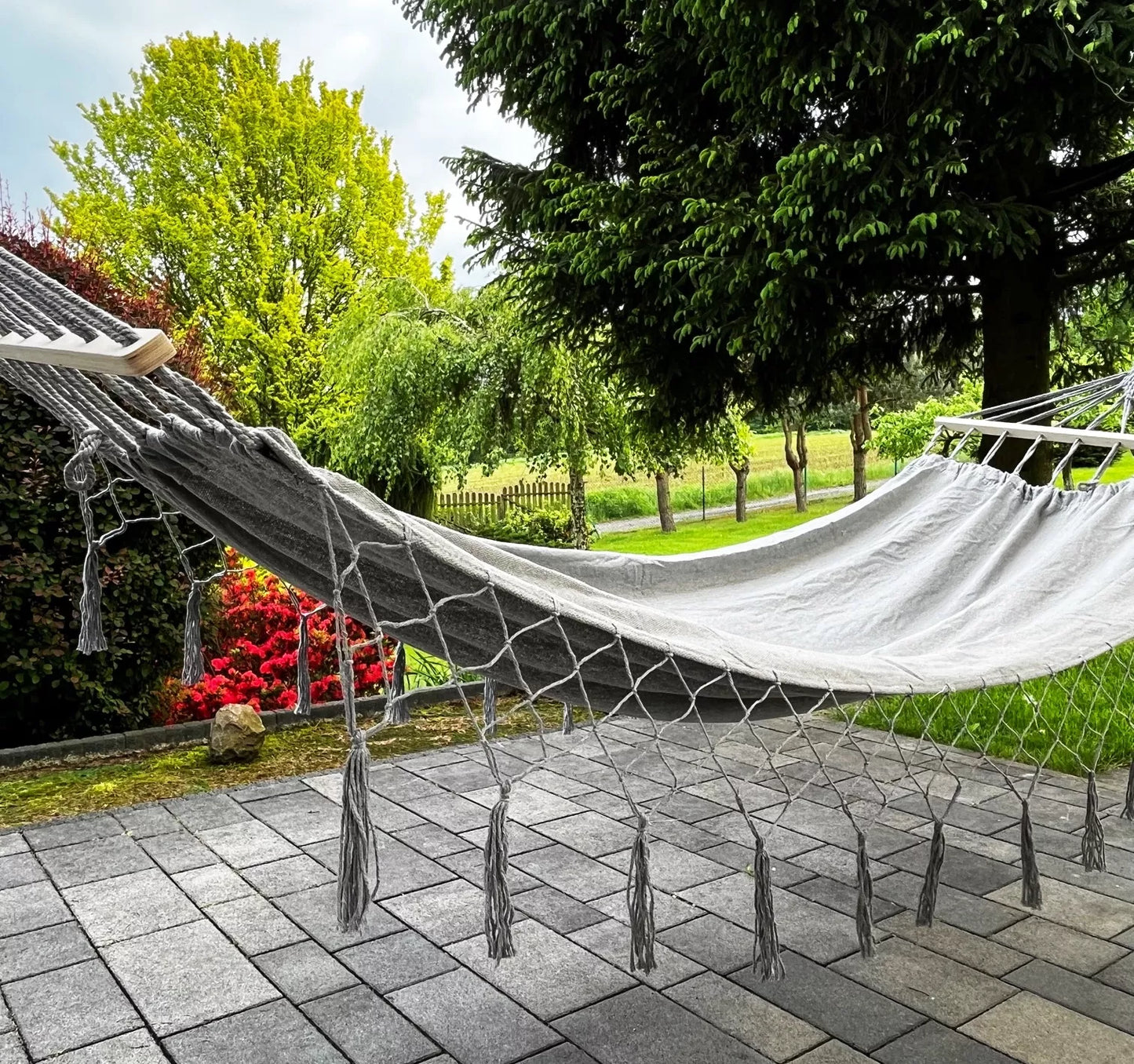 Didelis dvivietis sodo hamakas – boho, braziliškas XL