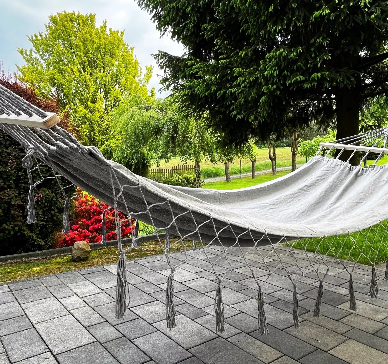 Didelis dvivietis sodo hamakas – boho, braziliškas XL