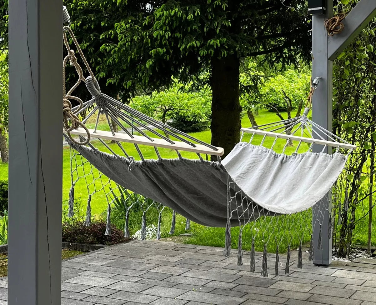 Didelis dvivietis sodo hamakas – boho, braziliškas XL