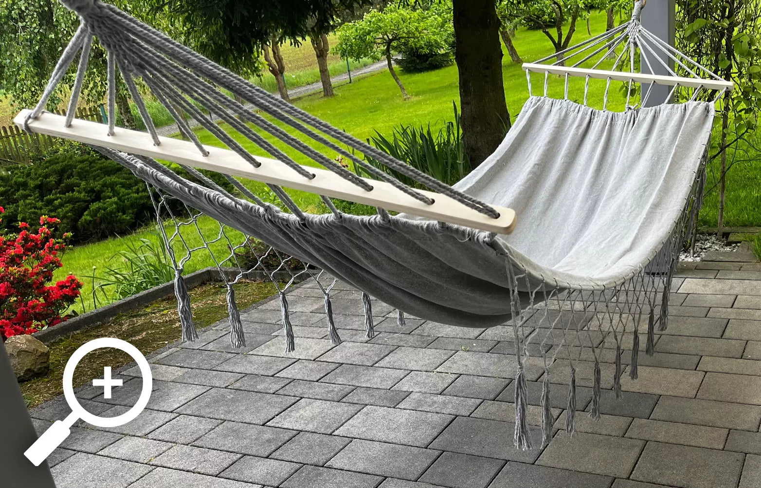 Didelis dvivietis sodo hamakas – boho, braziliškas XL