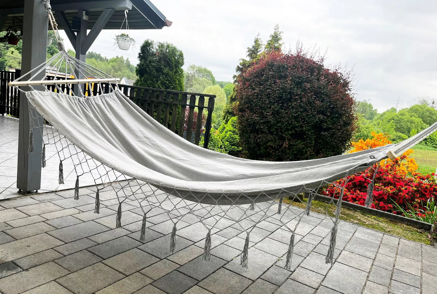 Didelis dvivietis sodo hamakas – boho, braziliškas XL