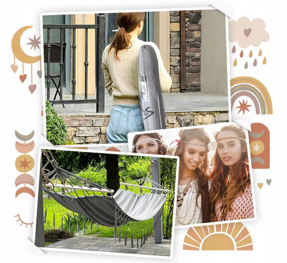 Didelis dvivietis sodo hamakas – boho, braziliškas XL
