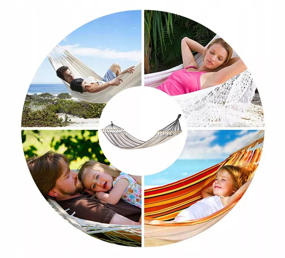 DIDELIU dviejų asmenų sodo hamakas, tvirtas + dėklas