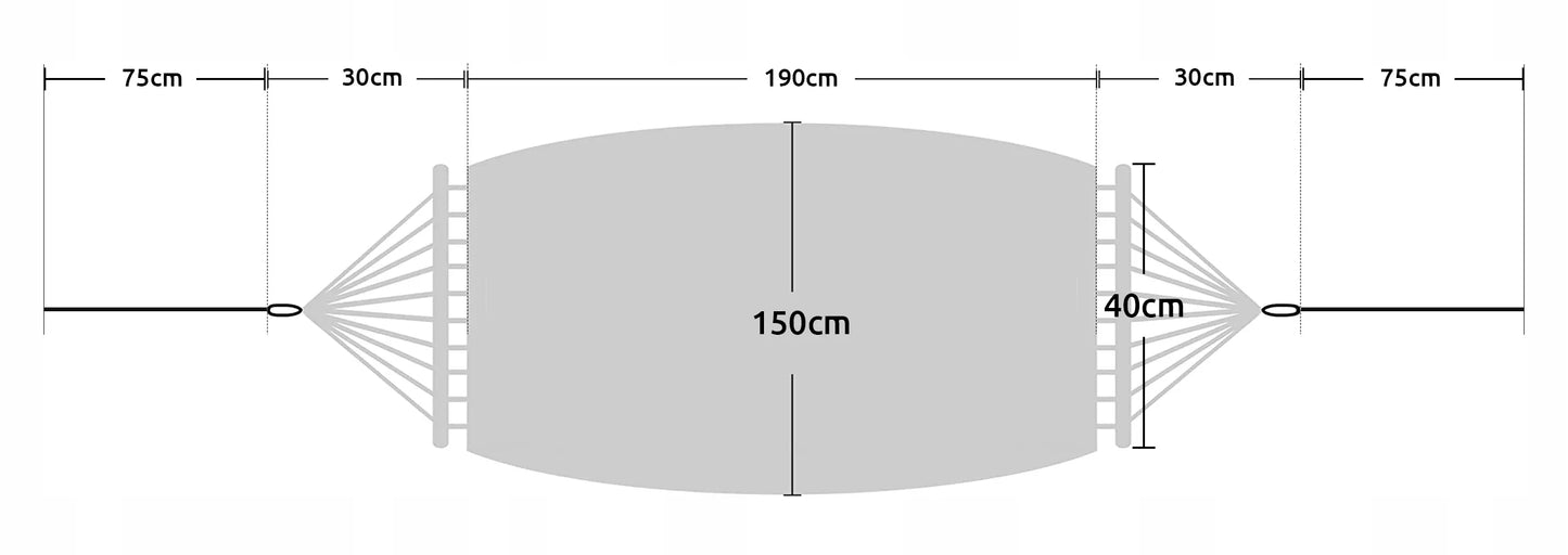DIDELIU dviejų asmenų sodo hamakas, tvirtas + dėklas