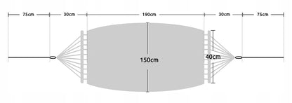 DIDELIU dviejų asmenų sodo hamakas, tvirtas + dėklas