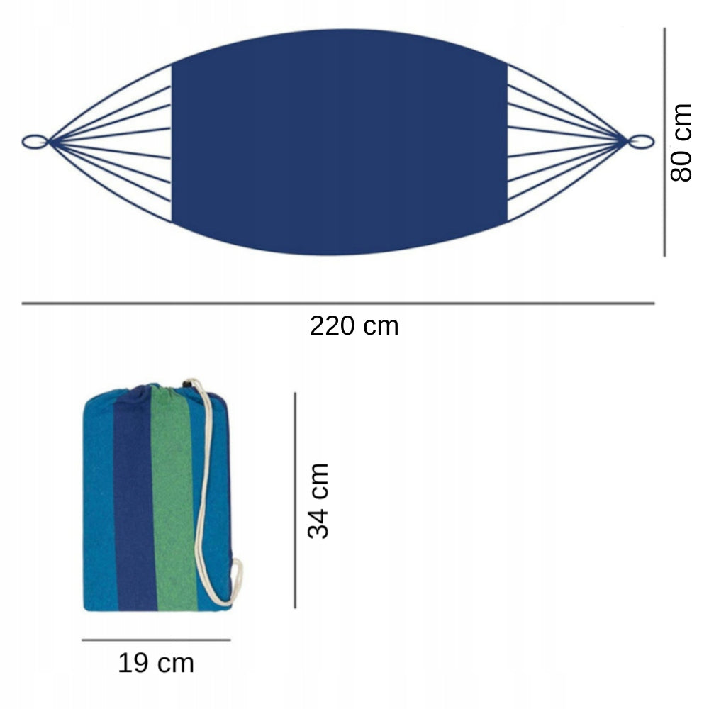 DIDELĖ SODO HAMAKAS SVYPUOKLĖ STIPRUS SUPYNĖ GULTUVAS 220x80 1asm. XXL DĖKLAS