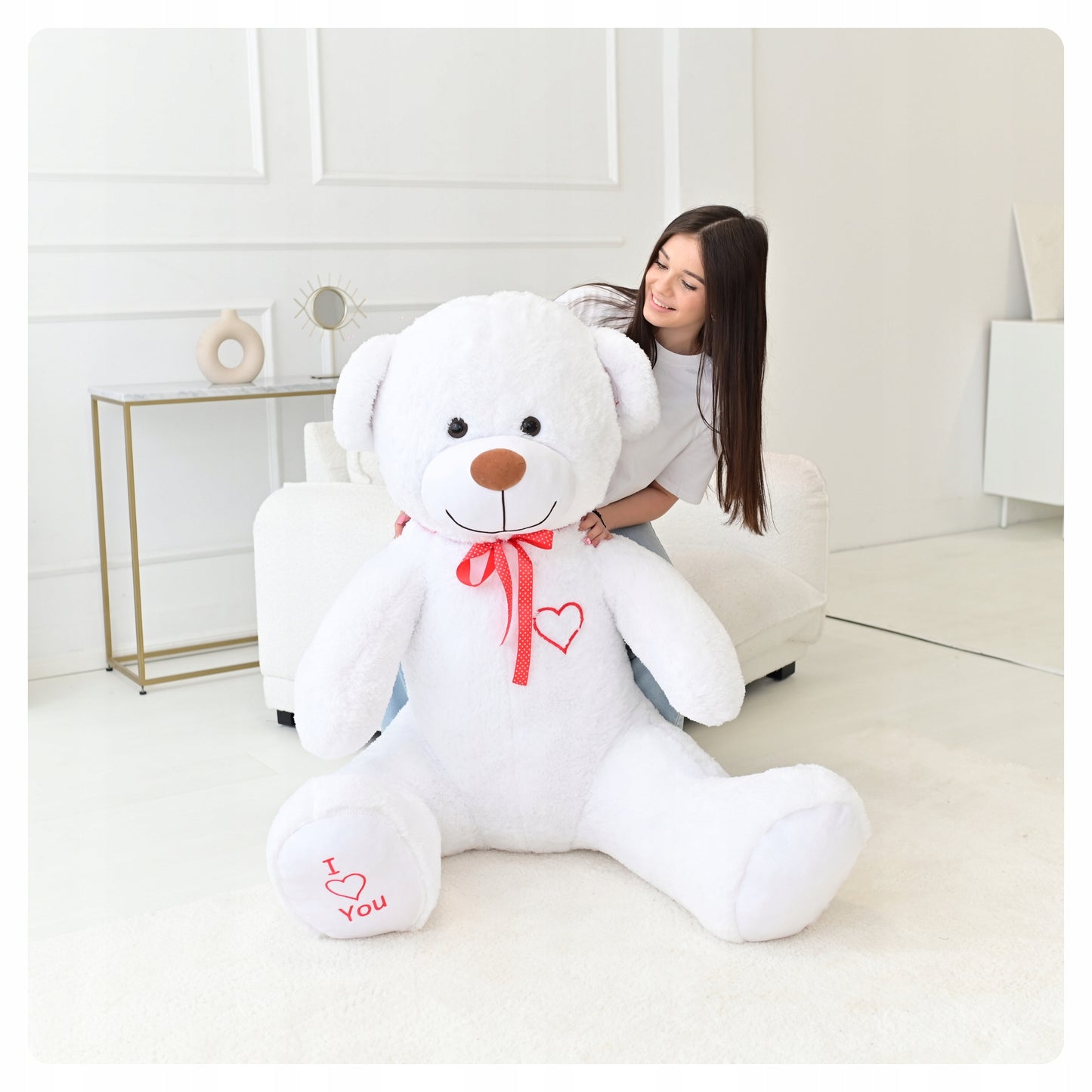 DIDELIS 190cm PLIŠINIS MEŠKINAS DIDELIS PLIŠINIS ŽAISLAS MILŽINIŠKAS - 2 BALTAS