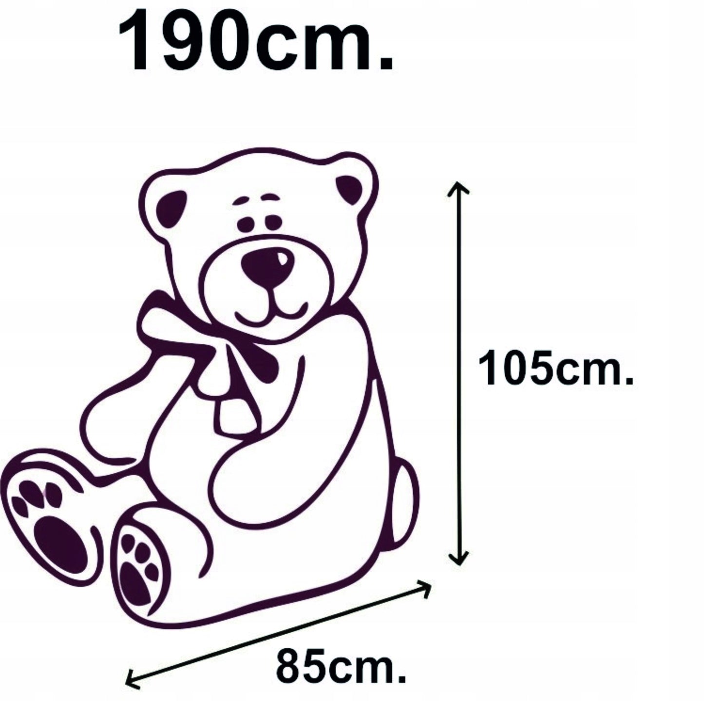 DIDELIS 190cm PLIŠINIS MEŠKINAS DIDELIS PLIŠINIS ŽAISLAS MILŽINIŠKAS - 2 BALTAS