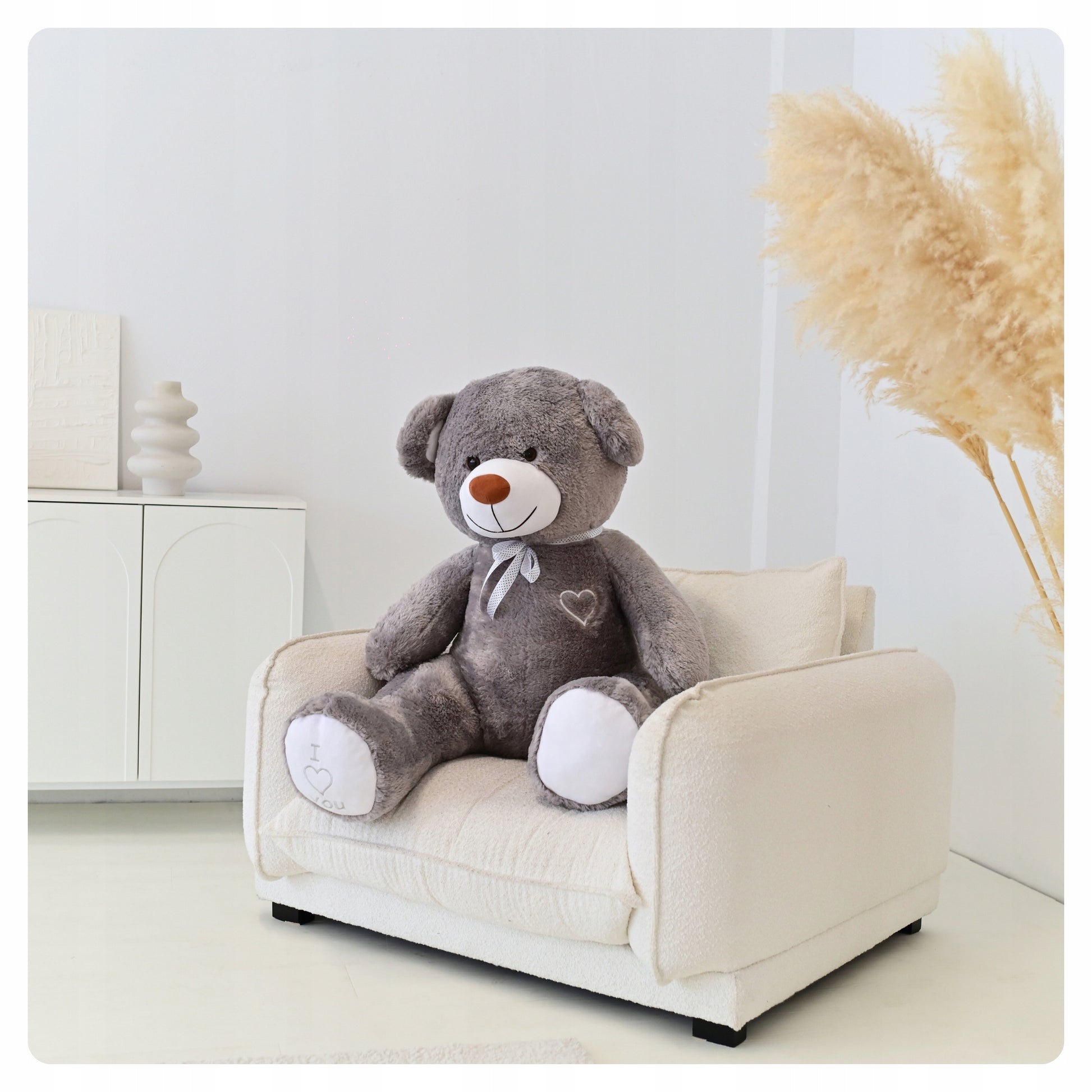 LABAI DIDELIS PLIUŠINIS MEŠKUTIS 160cm. MILŽINIŠKAS ŽAISLAS - PILKAS