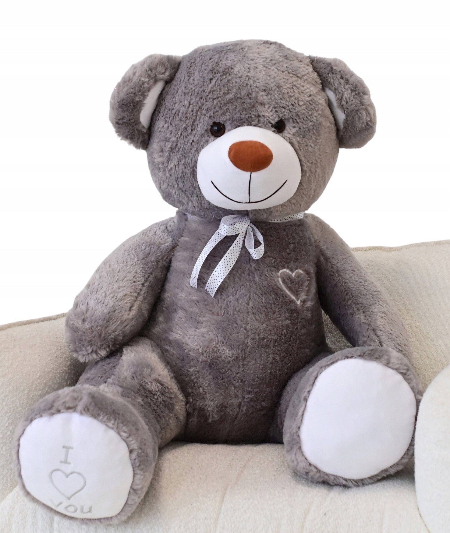 LABAI DIDELIS PLIUŠINIS MEŠKUTIS 160cm. MILŽINIŠKAS ŽAISLAS - PILKAS