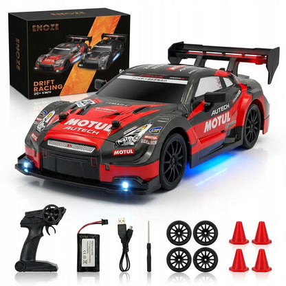DIDELĖ DRIFTO MAŠINA, VALDOMA NUOTOLIU, LENKTYNIŲ AUTOMOBILIS SU POLO ŠVIESOS DIODAIS RC