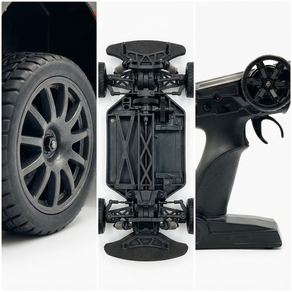 DIDELĖ DRIFTO MAŠINA, VALDOMA NUOTOLIU, LENKTYNIŲ AUTOMOBILIS SU POLO ŠVIESOS DIODAIS RC