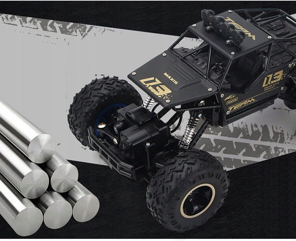 Didelis nuotoliniu būdu valdomas automobilis RC metalinis visureigis 4x4 pavara 1:16 su valdymo pultu