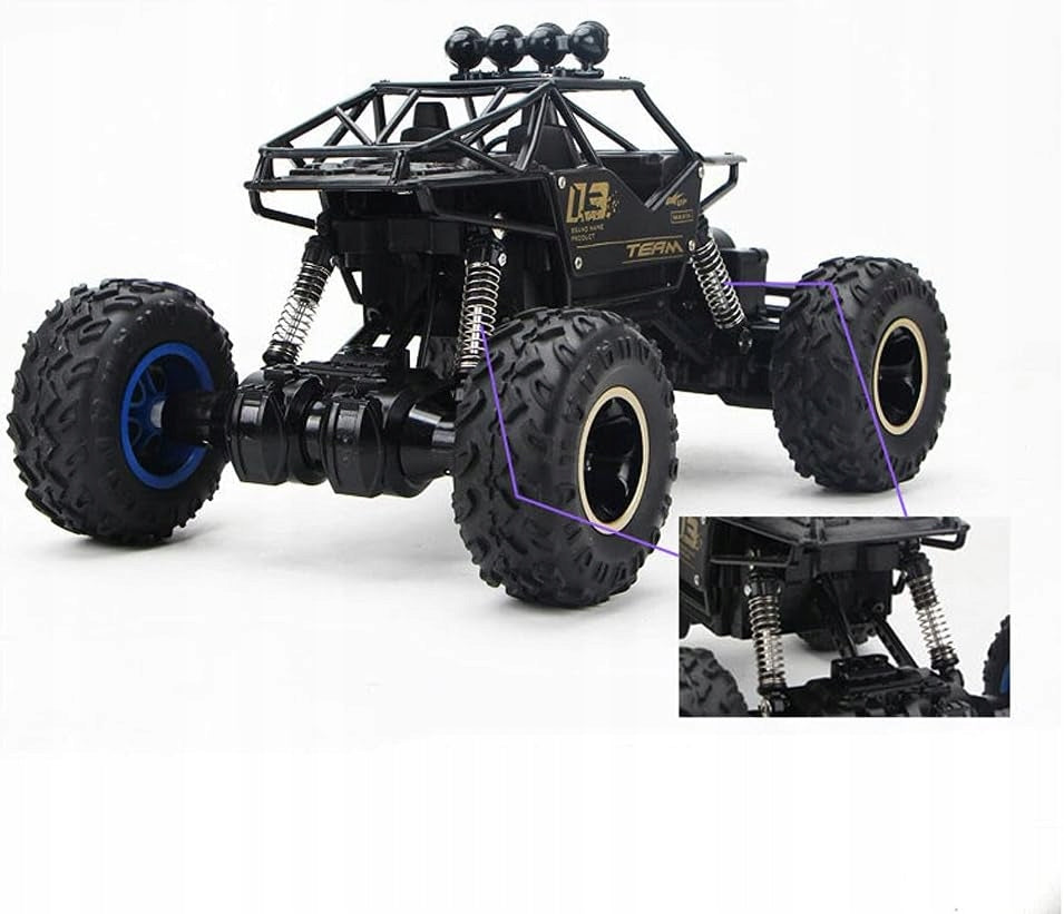 Didelis nuotoliniu būdu valdomas automobilis RC metalinis visureigis 4x4 pavara 1:16 su valdymo pultu