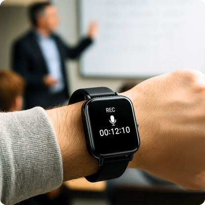 Skaitmeninis diktofonas laikrodyje, šnipo mini pasiklausymo įrenginys, paslėptas, 16GB, išmanusis