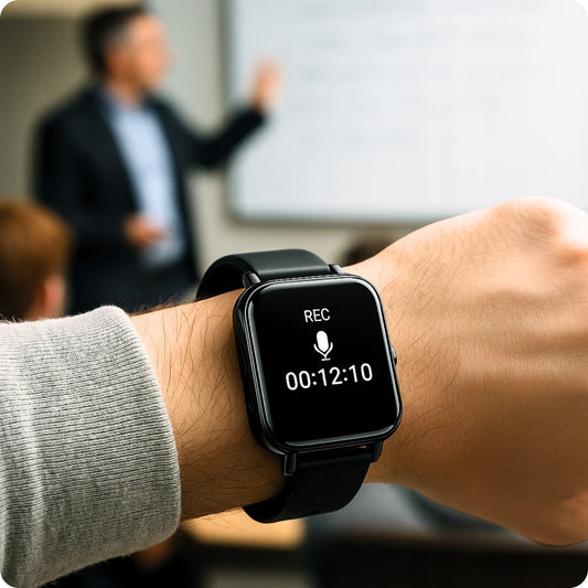 Skaitmeninis diktofonas laikrodyje, šnipo mini pasiklausymo įrenginys, paslėptas, 16GB, išmanusis