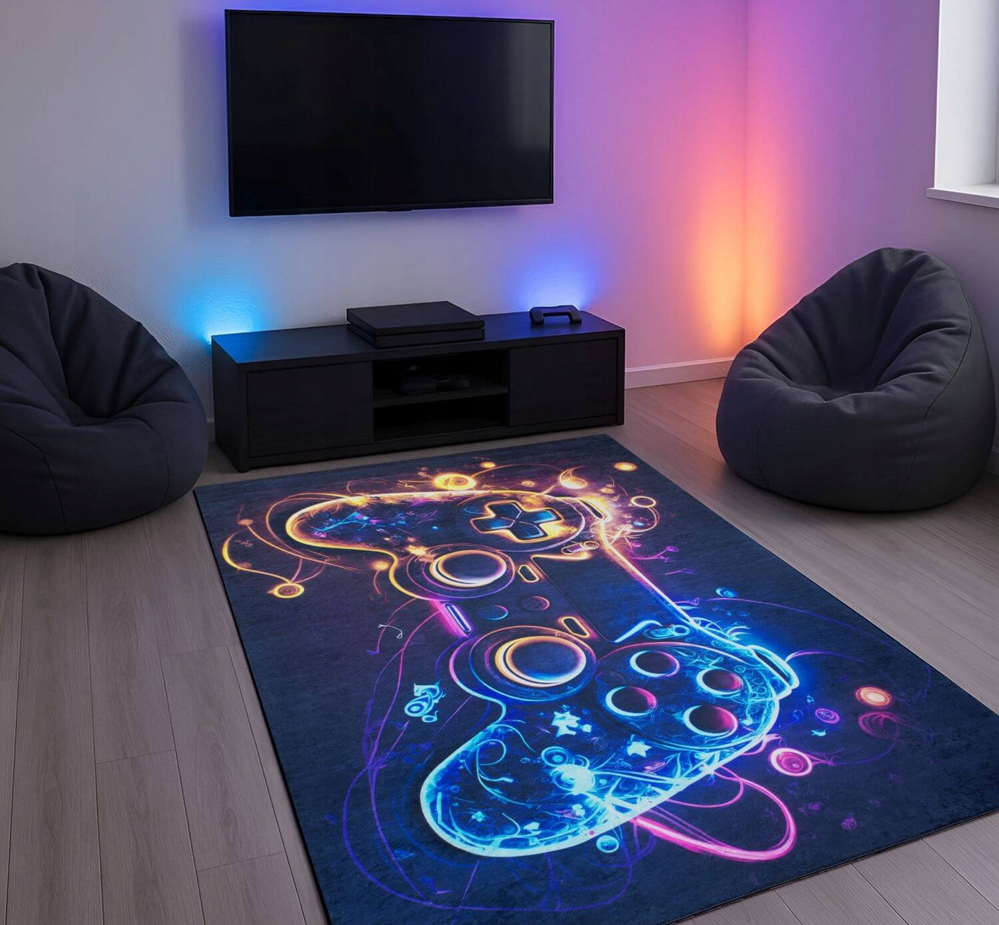 Gaming kilimas po jaunimo foteliu, neslystantis, modernus 160x220