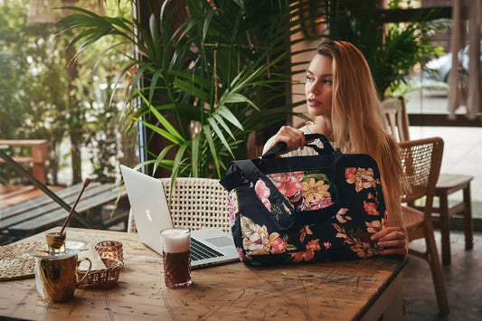 Moterų nešiojamojo kompiuterio krepšys 15,6" lengvas gėlėtas ZAGATTO