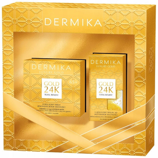 Dermika Luxury Gold do Rūpestingumo Rinkinys Moteriai Veido Kremas Serumas 65+