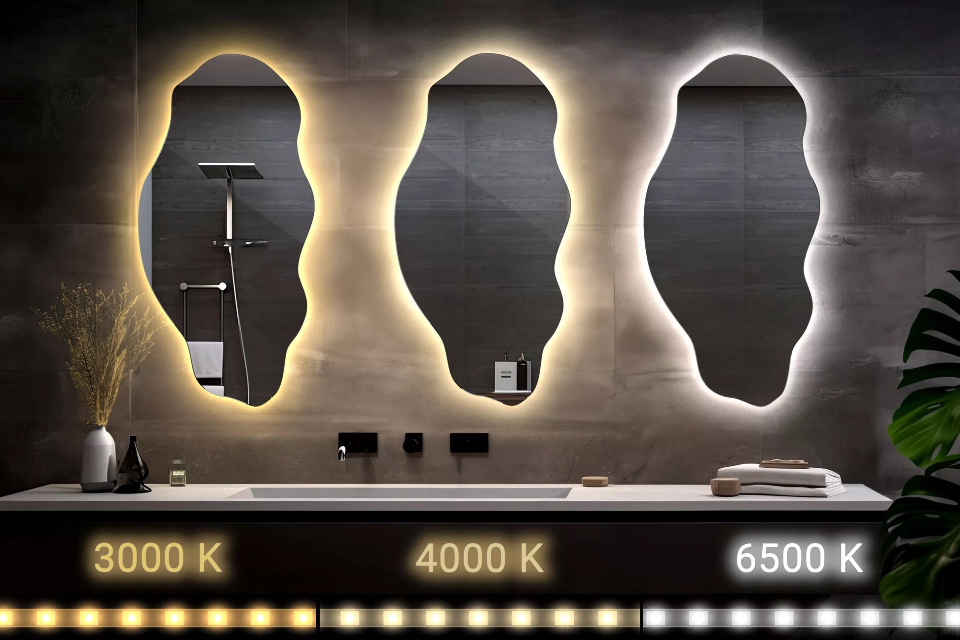 Dizaininis LED veidrodis 40x80