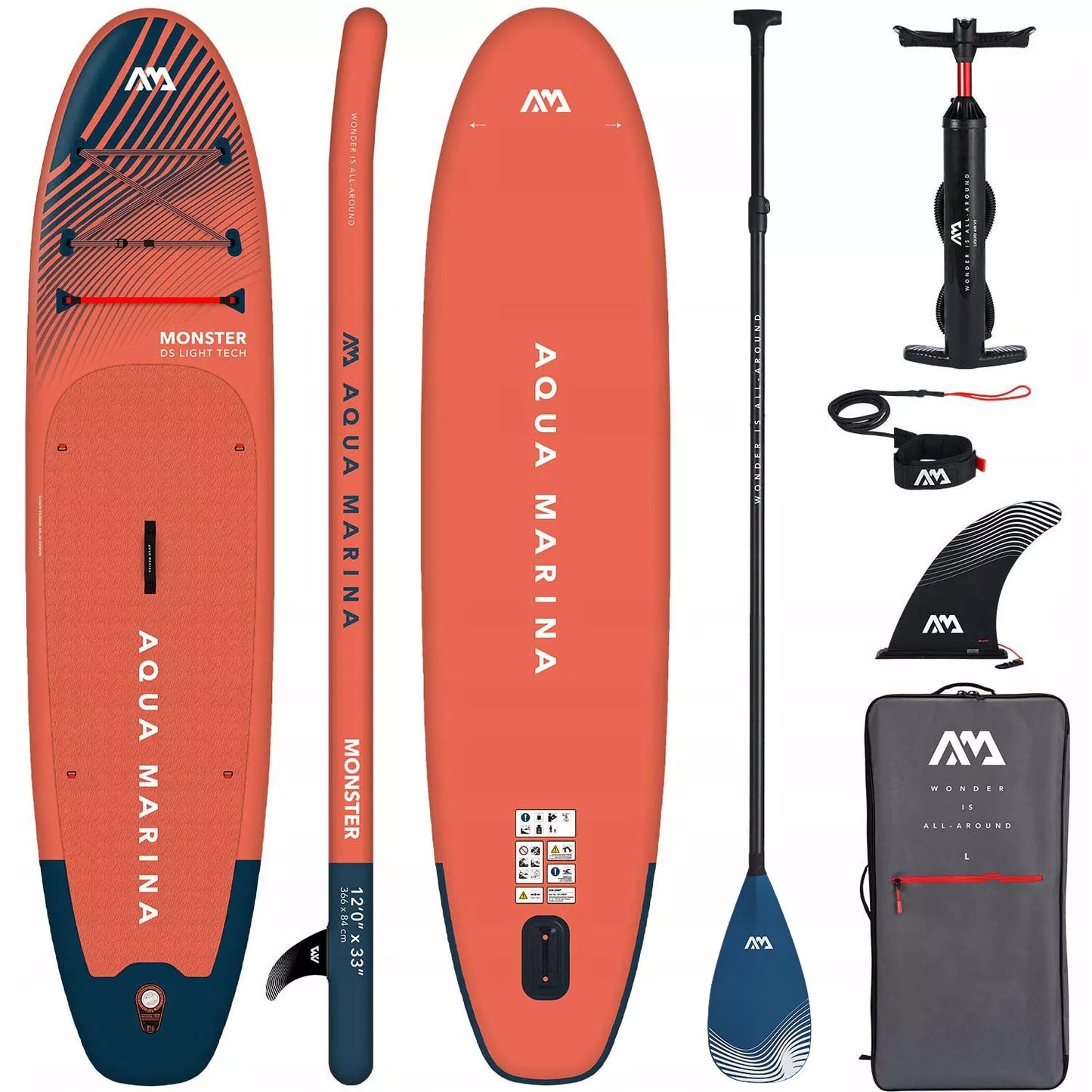 Irklentė SUP Aqua Marina Monster 12'0" + irklas CARBON PASTEL