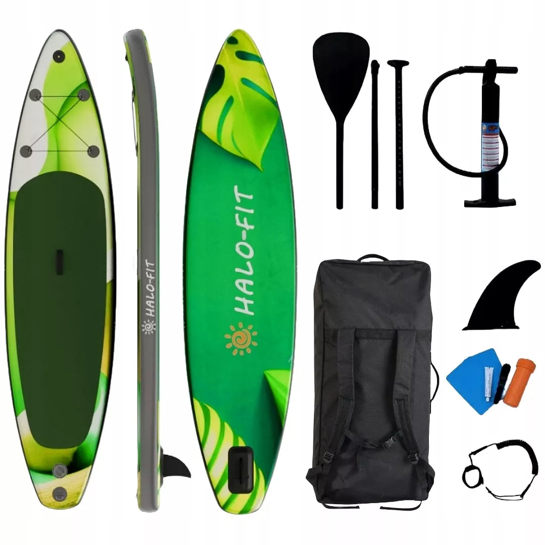 Pripučiama SUP lenta 335cm žalia, komplektas su irklu ir pompa |Halo-Fit