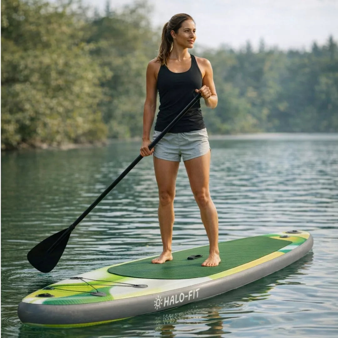 Pripučiama SUP lenta 335cm žalia, komplektas su irklu ir pompa |Halo-Fit