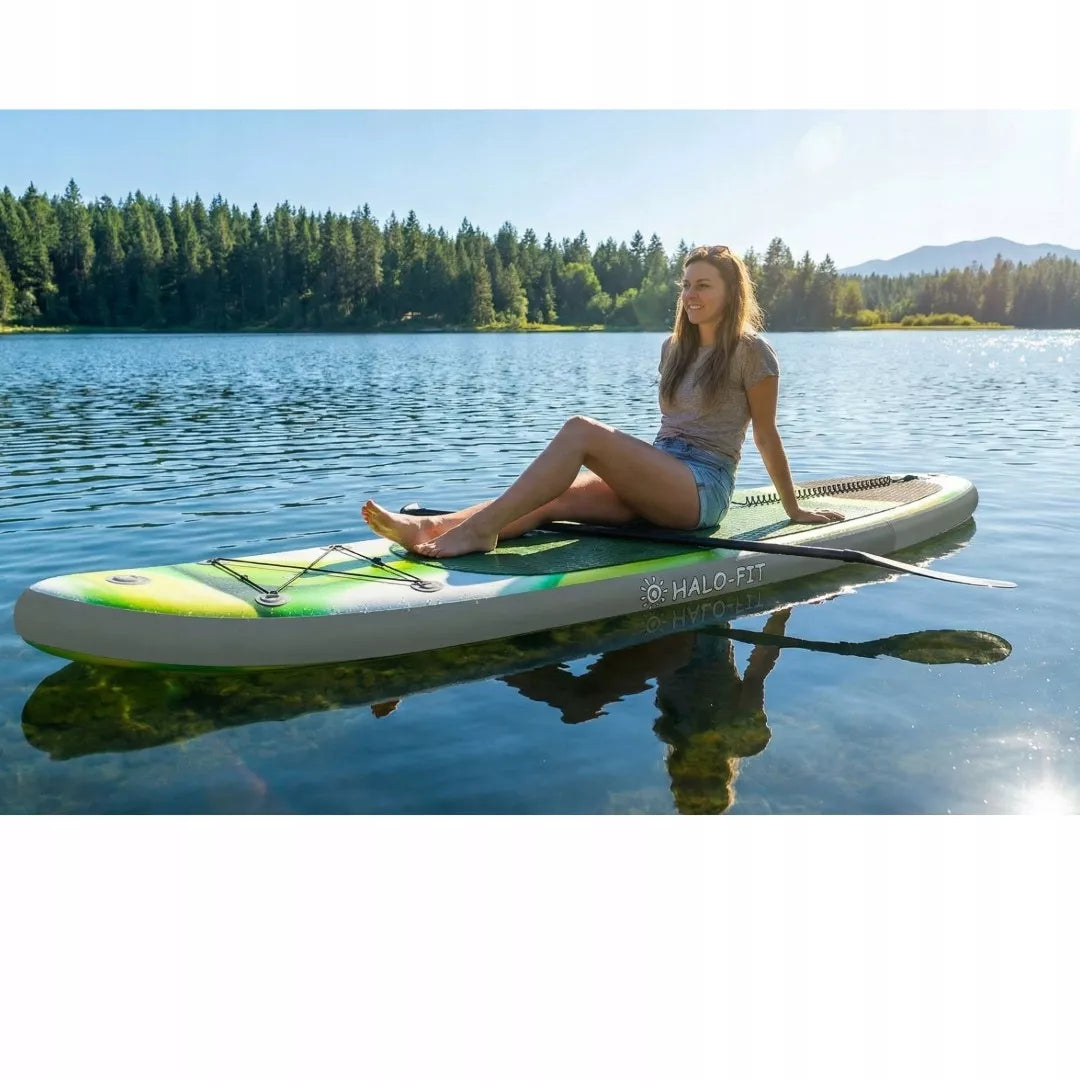 Pripučiama SUP lenta 335cm žalia, komplektas su irklu ir pompa |Halo-Fit