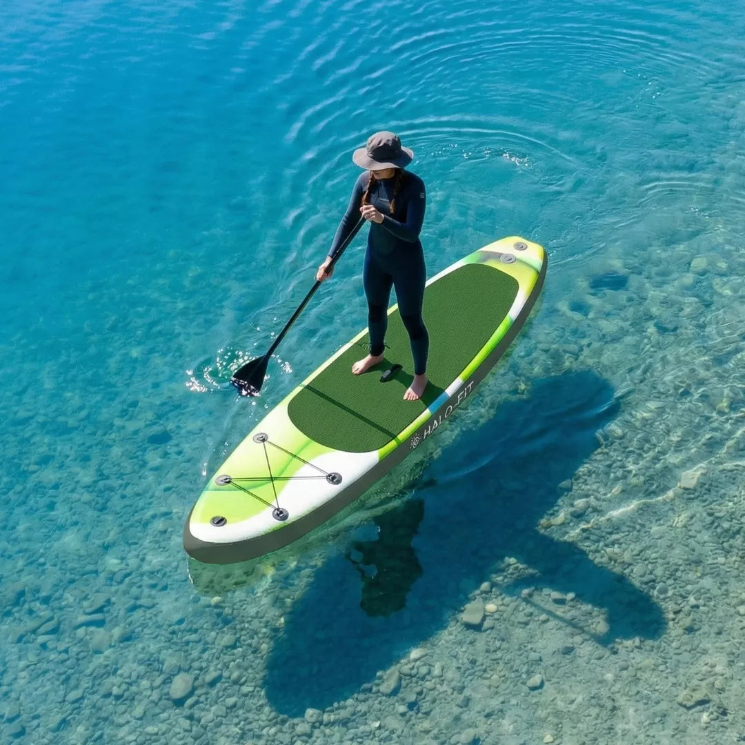 Pripučiama SUP lenta 335cm žalia, komplektas su irklu ir pompa |Halo-Fit