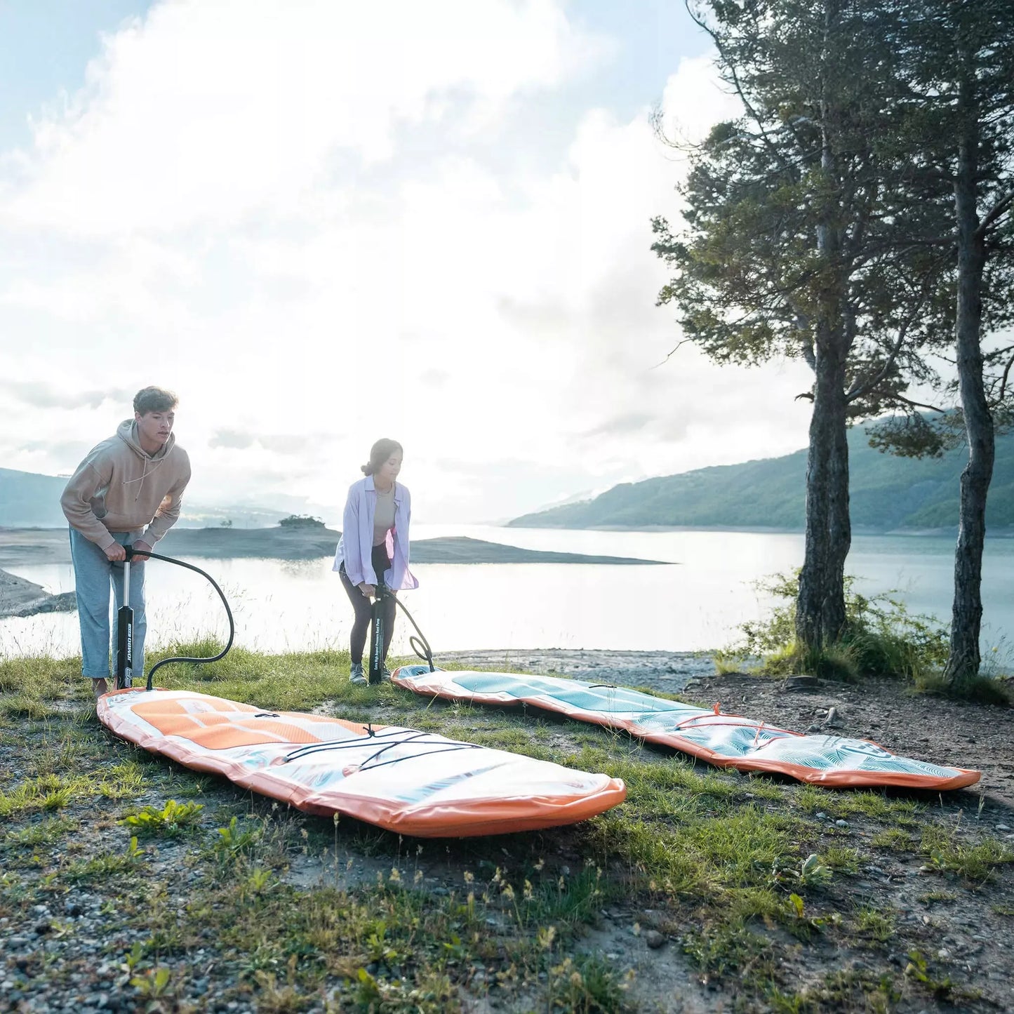 Pripučiama irklentė Aqua Marina Pure Air Coast 330 cm Minicombo su plūdurėliu