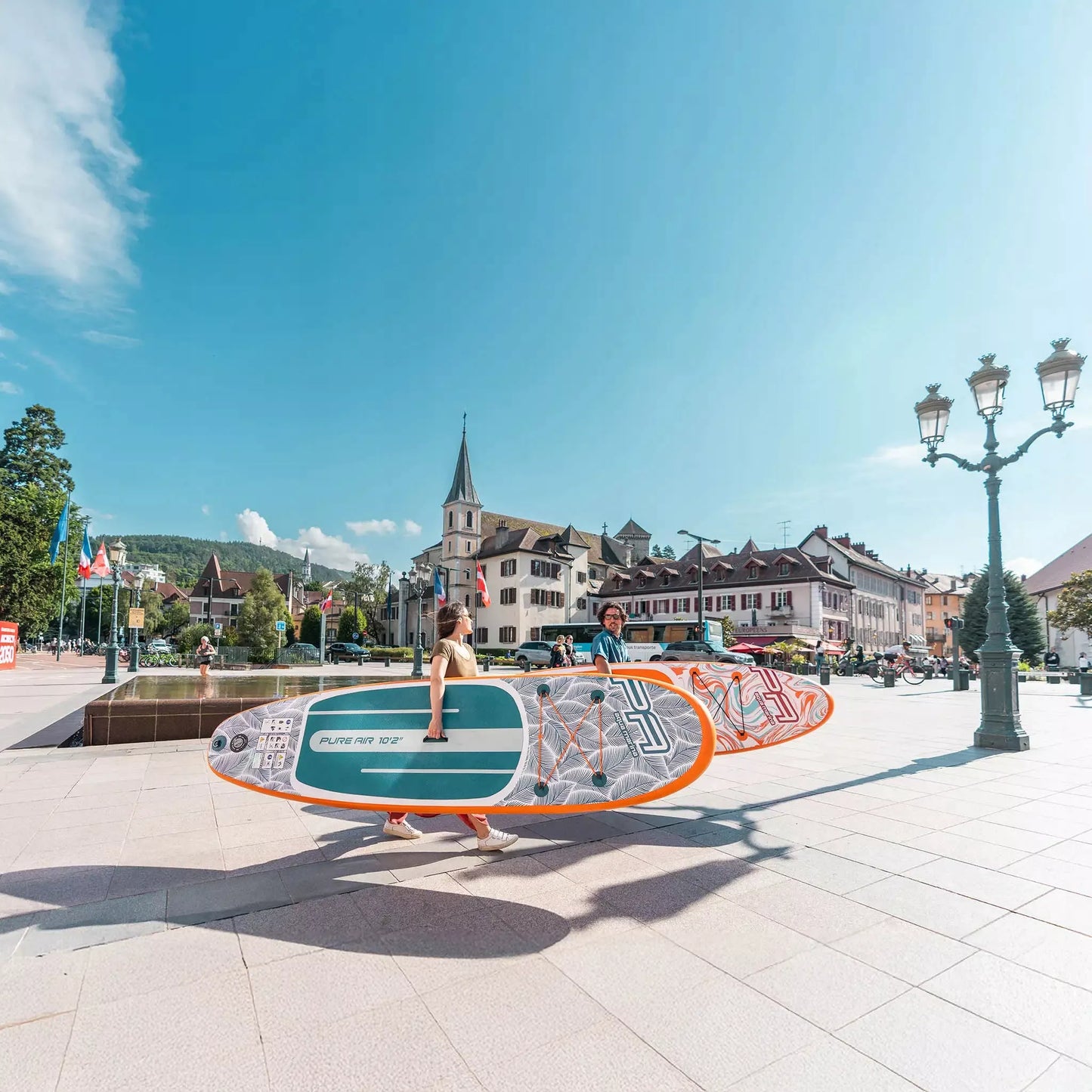 Pripučiama irklentė Aqua Marina Pure Air Coast 330 cm Minicombo su plūdurėliu