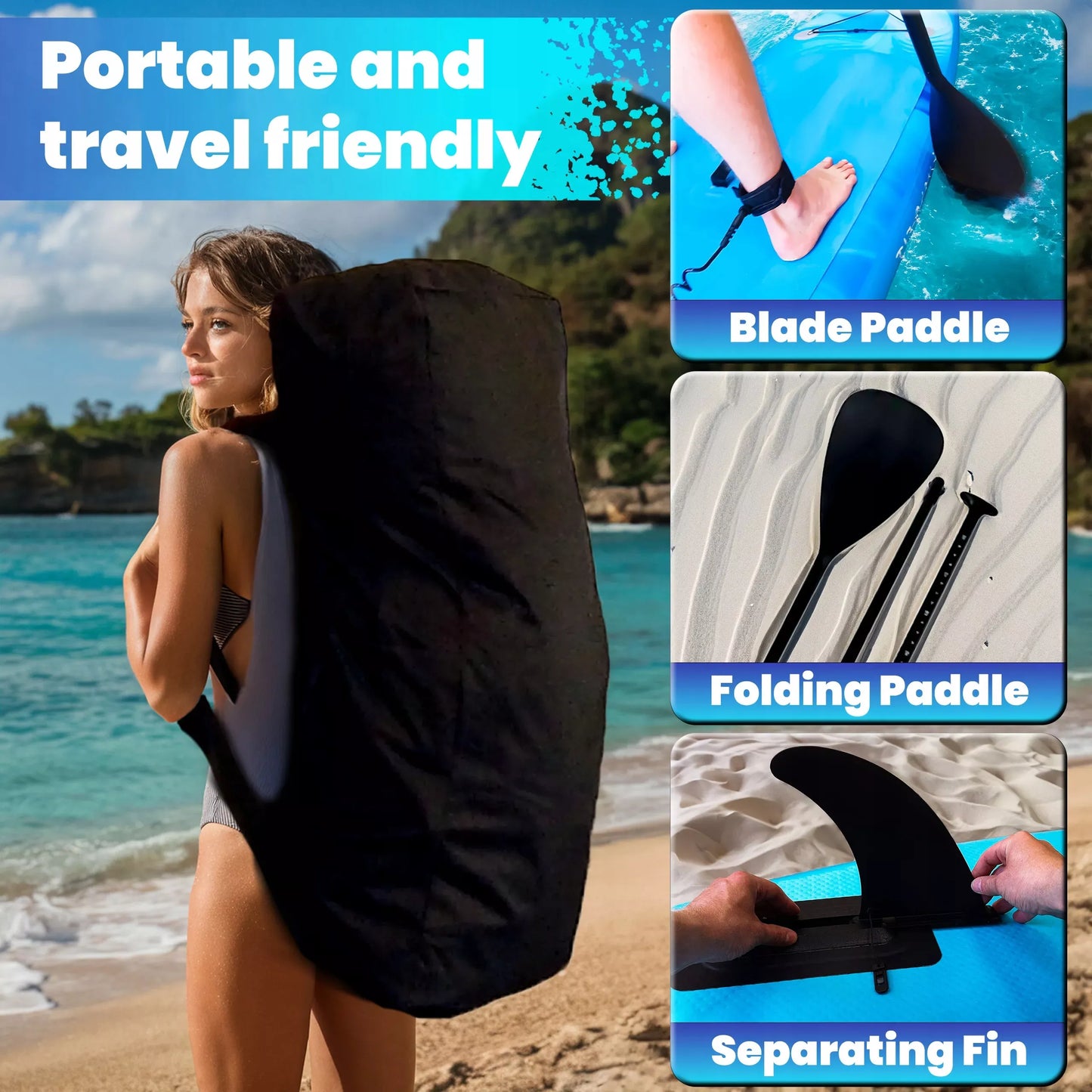 Pripučiama irklentė 335cm Mėlyna – Rinkinys su irklu ir pompa