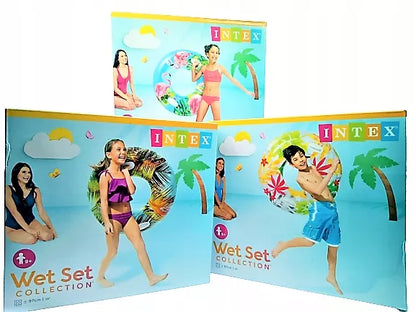 Pripučiama gelbėjimo plūdurė INTEX su rankenomis baseinui ir ežerui, ROŽINIS FLAMINAS 97CM