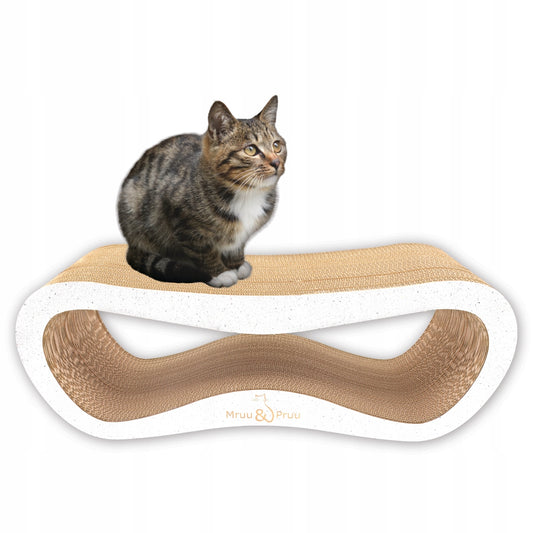 Kartoninis kačių draskyklės miegamasis gultas, žemas, 78x28x24 cm, tekstūrinis, didelis