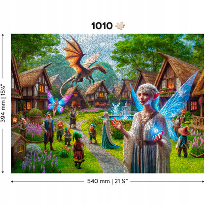 Medinės Dėlionės 1000 Elementų - Fantazijos Kaimas - Wooden.City