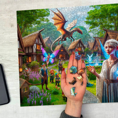 Medinės Dėlionės 1000 Elementų - Fantazijos Kaimas