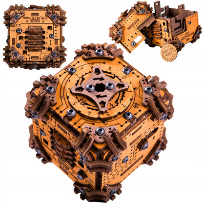 Medinės 3D Dėlionės Galvosūkis Tesseract pabėgimo kambario dėžutė Wooden.City