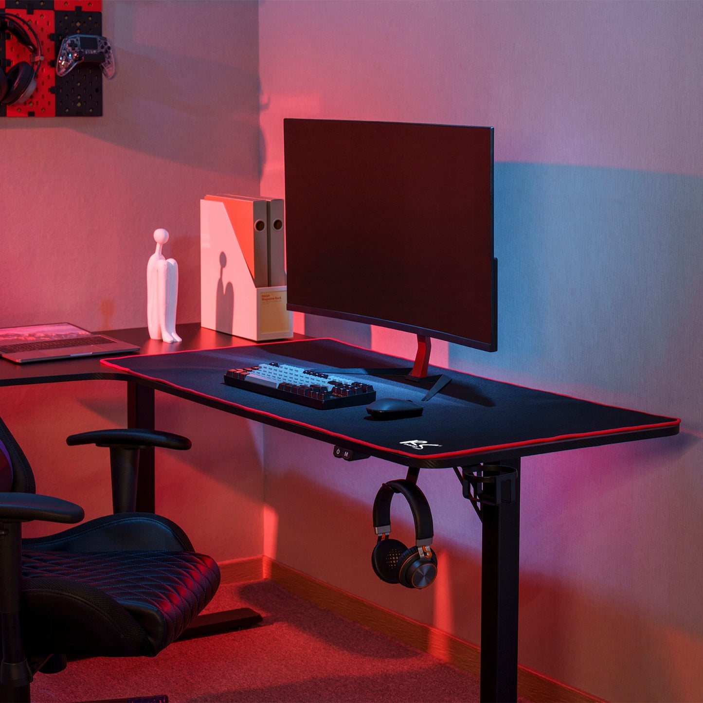 Didelė žaidimų kilimėlis ant stalo 120x60cm juodas NanoRS žaidėjams