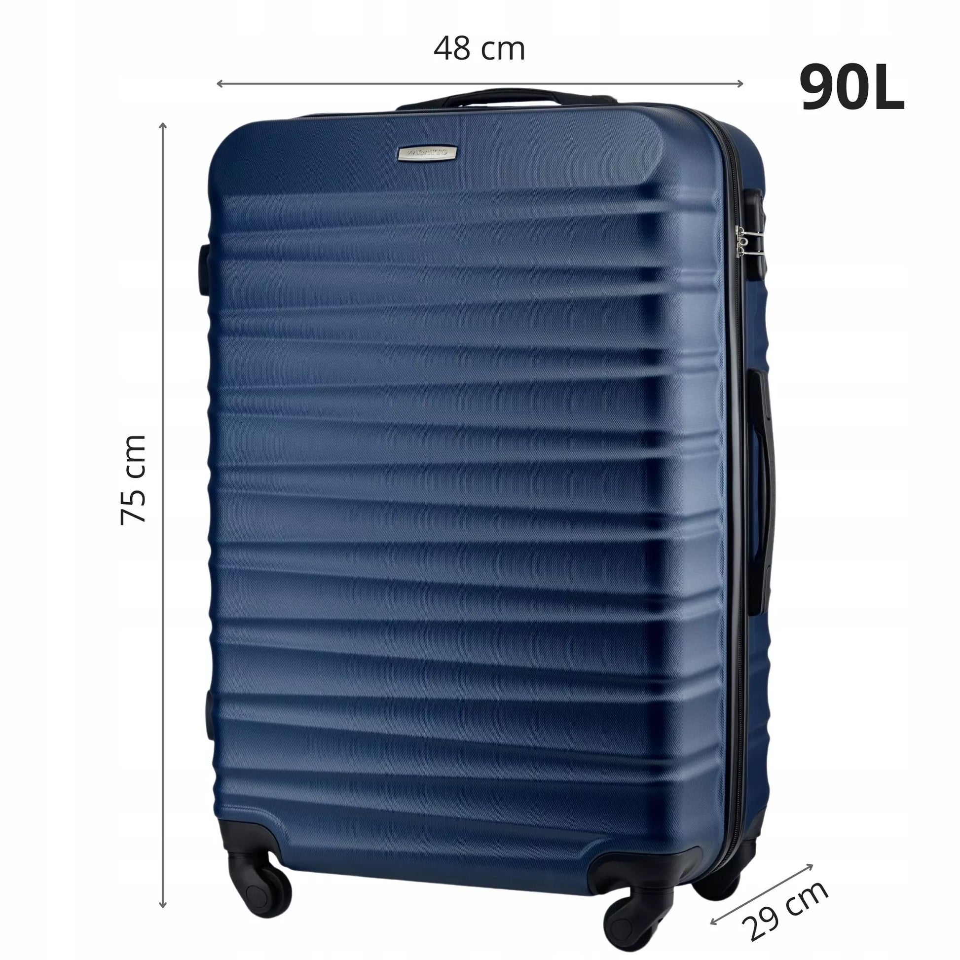 Didelis kelioninis lagaminas su ratukais RYANAIR 90L kietas XXL 3 SPALVŲ ZAGATTO