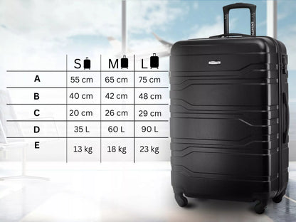 Didelis kietas lagaminas su ratukais XXL 90L