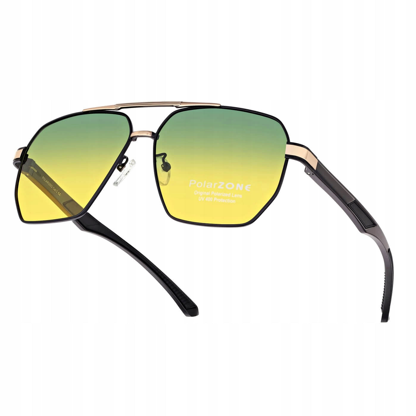 Vyriški dideli „Pilot“ saulės akiniai, juodi, poliarizuoti