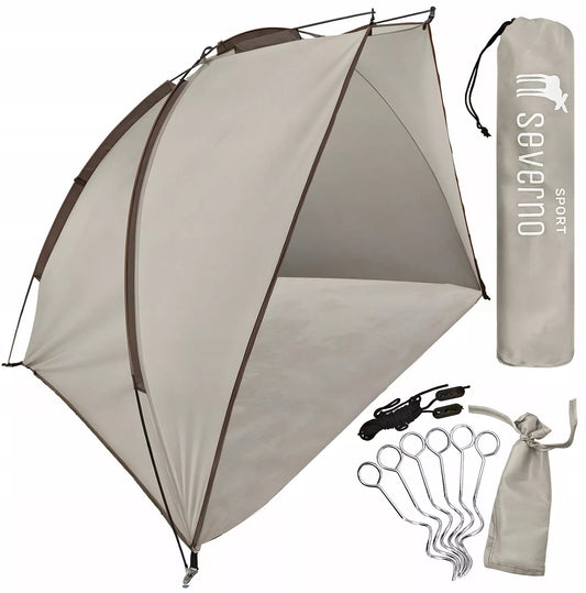 Didelė paplūdimio palapinė - ekranas paplūdimiui, puspalapinė 220x120x120cm + dėklas