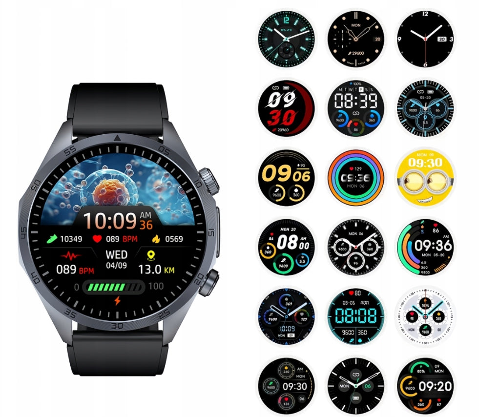 EKG ir sveikatos matavimai, išmanusis laikrodis su pulsaciniu masažu CES